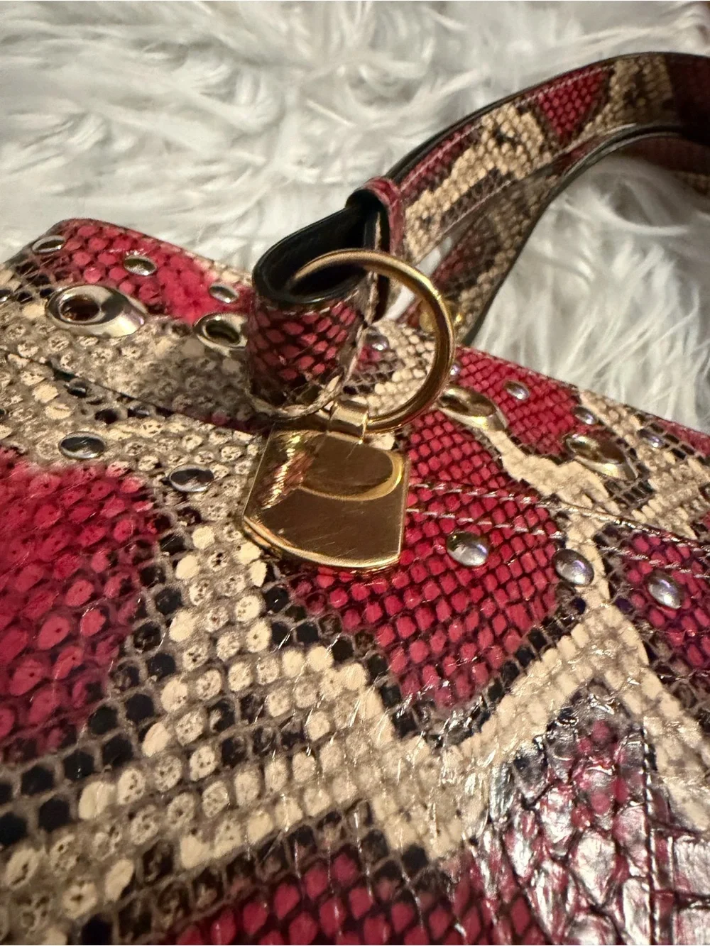 GUCCI Snakeskin Large Arli Top Handle and Shoulder Bag Limited Edition - Picture 8 of 16